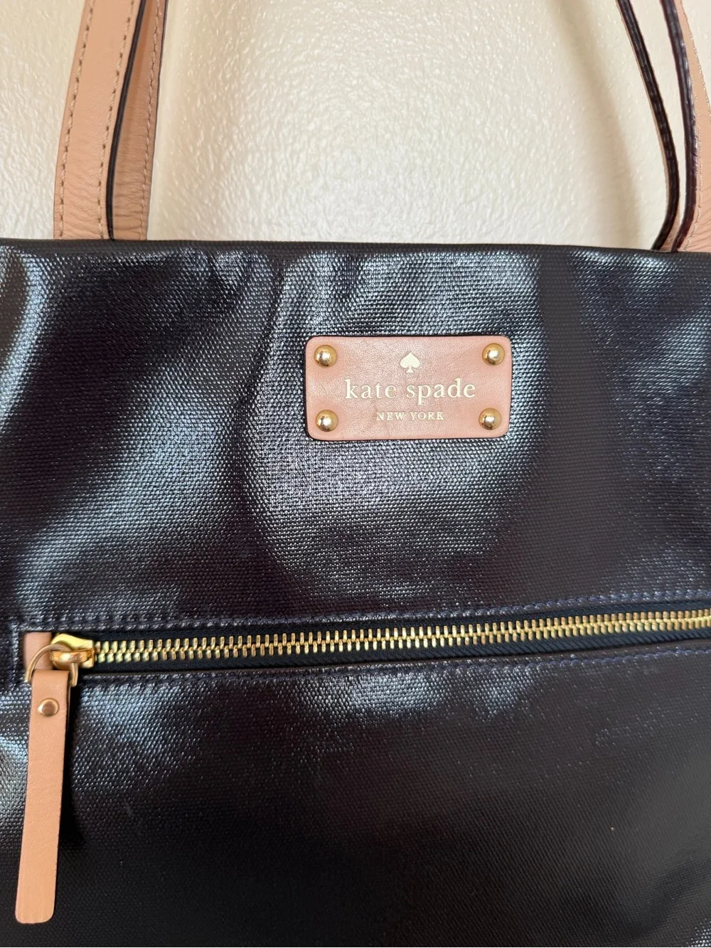 KATE SPADE NEW YORK KERRYN FULTON STREET PATENT LEATHER LARGE SHOPPERS TOTE